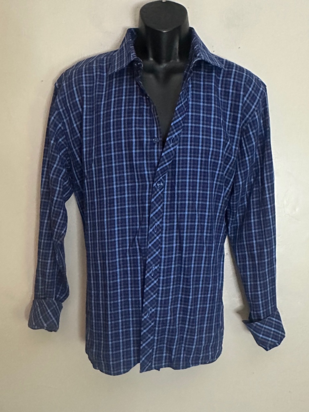 Jared Lang Plaid Long Sleeve Shirt XL Gently worn 100% cotton 24" armpits